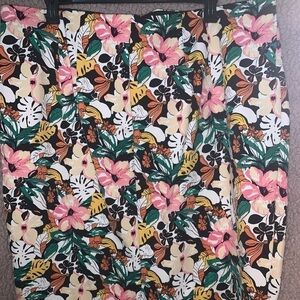 NWOT Lane Bryant Ponte Knit Pencil Skirt Multicolor Floral Print Sz. 26